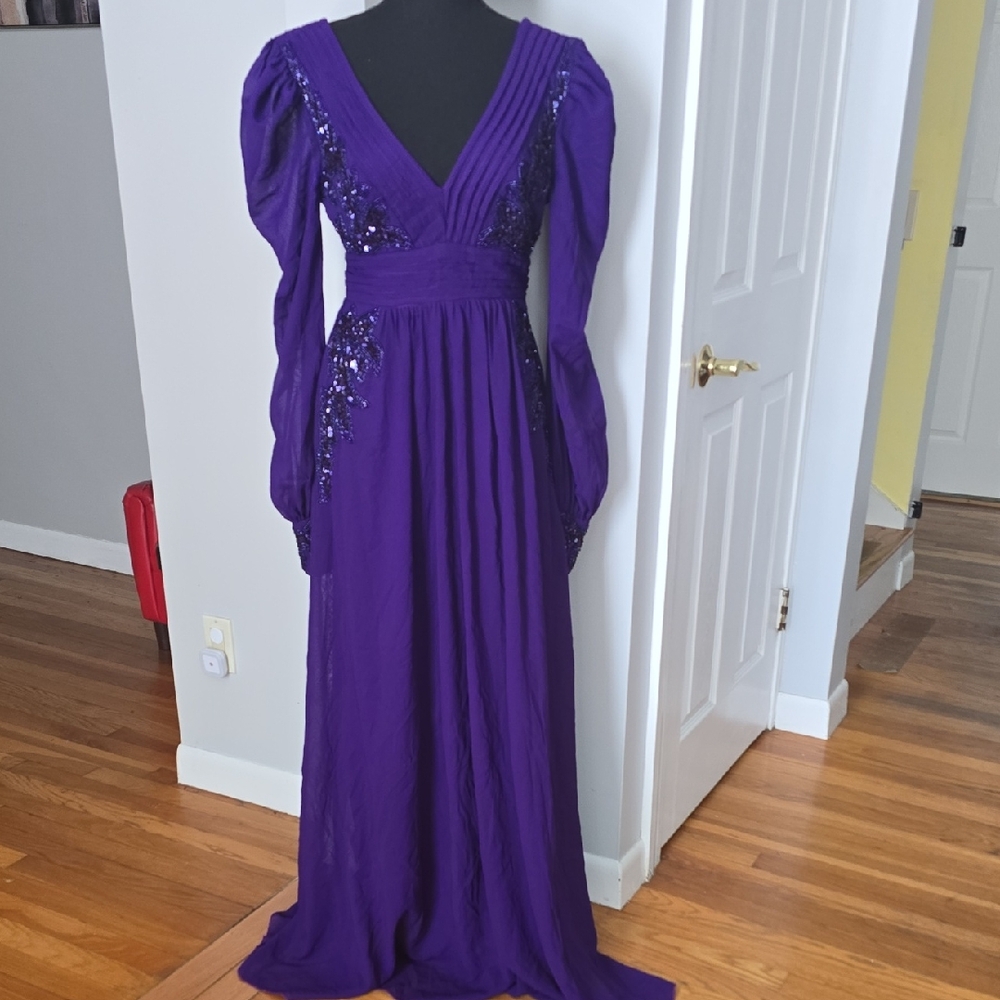 Elegant Purple Evening Gown NWOT